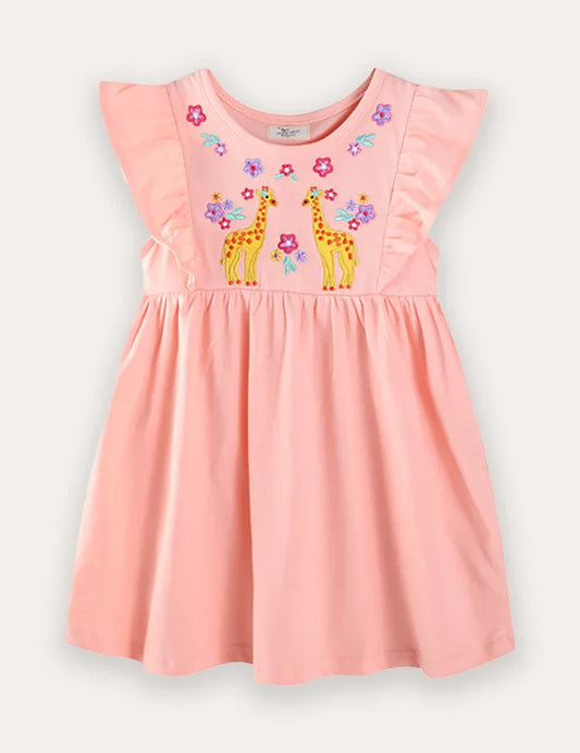 Giraffe Embroidered Dress