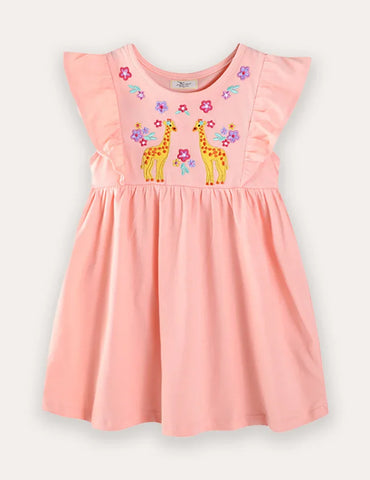 Giraffe Embroidered Dress