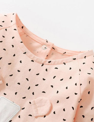 Cat Patch Embroidered Long Sleeved Dress - Mini Taylor