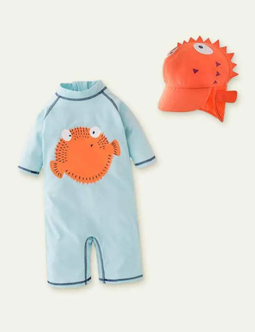 2-Piece Dolphin Sleeve Swimsuit - Mini Taylor