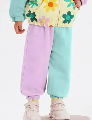 Colorblocked jasset met bloemenprint