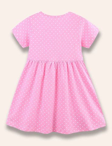 Kleid Mit Löwenapplikation Und Polka-Dots