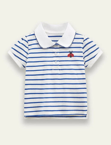 Striped Lace Collar T-shirt - Mini Taylor