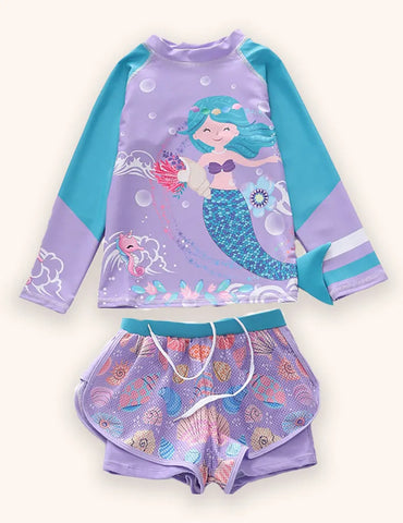Mermaid Long Sleeve Sports Swimsuit