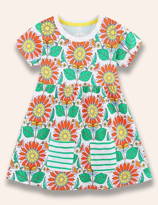 Kleid Mit Sonnenblumenprint