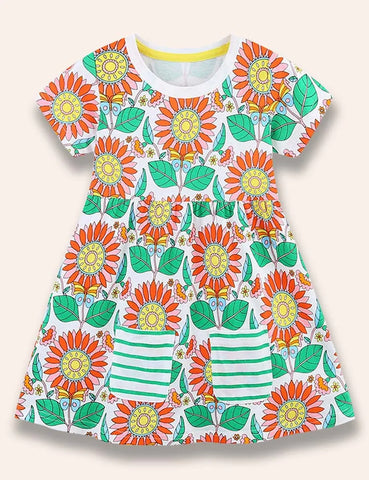 Kleid Mit Sonnenblumenprint