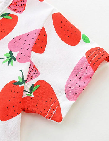 Valentinstag Herz- und Erdbeer-Printkleid