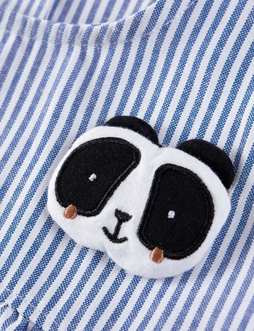 Niedliches Trägerkleid mit Panda-Streifen