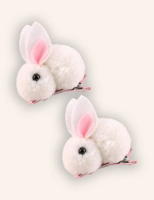 Forcine per capelli in peluche con coniglietto pasquale 2 pezzi