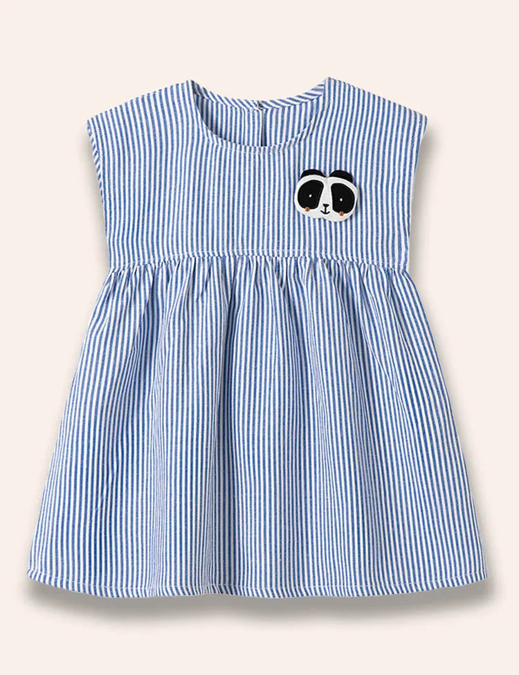 Niedliches Trägerkleid mit Panda-Streifen