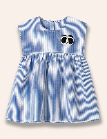 Niedliches Trägerkleid mit Panda-Streifen