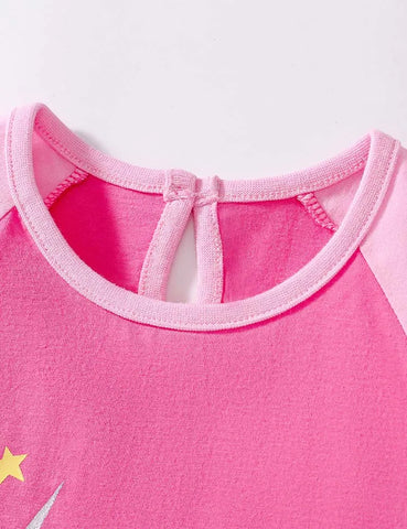 Kleid mit Regenbogen-Einhorn-Print