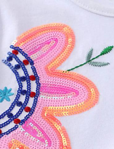 Paillettenbesetztes Tüllkleid Mit Blumen