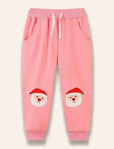 Weihnachtliche Hosen mit Weihnachtsmann-Applikation