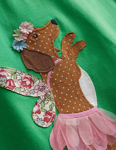 Kleid mit Cartoon-Welpen-Applikation