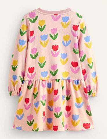Kleid Mit Buntem Tulpendruck