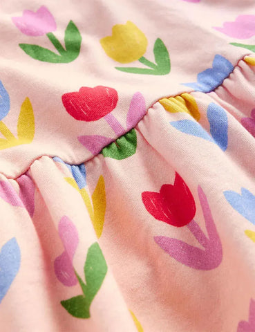 Kleid Mit Buntem Tulpendruck