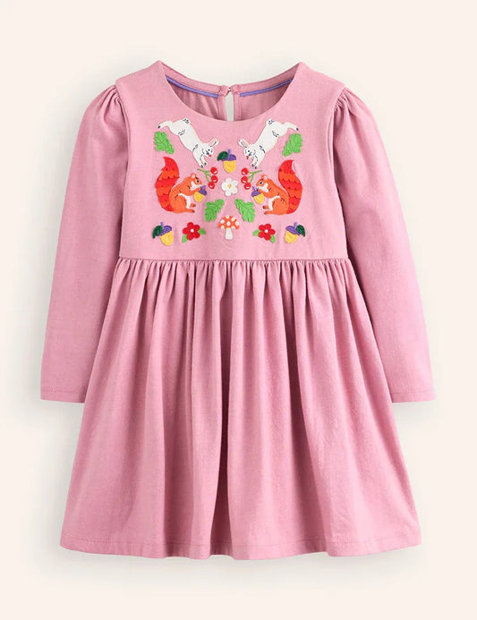 Nellie Appliqué Flare Dress