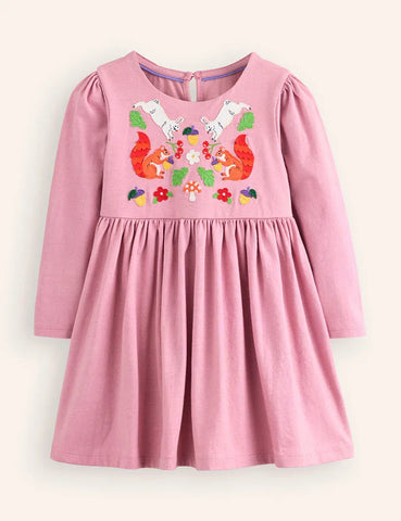 Nellie Appliqué Flare Dress