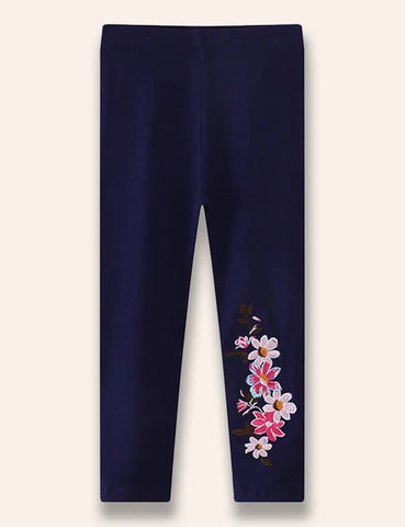 Blumenbestickte Leggings