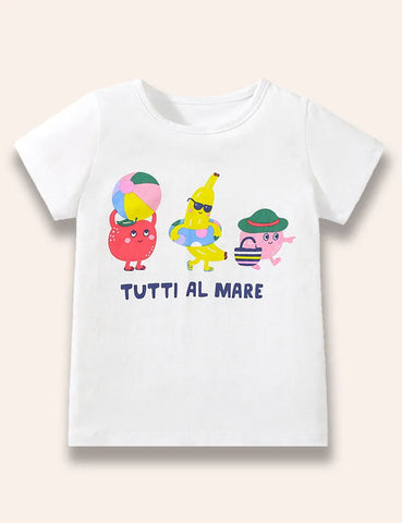 T-Shirt mit Urlaubsfrüchte-Print