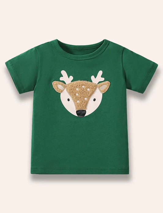 T-shirt con soffice applicazione di cervo