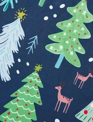 Blaue Pyjamas Mit Weihnachtsbaum-Print