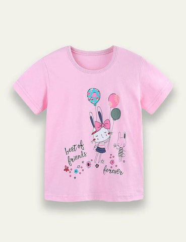 Bunny Printed Crewneck T-shirt - Mini Taylor