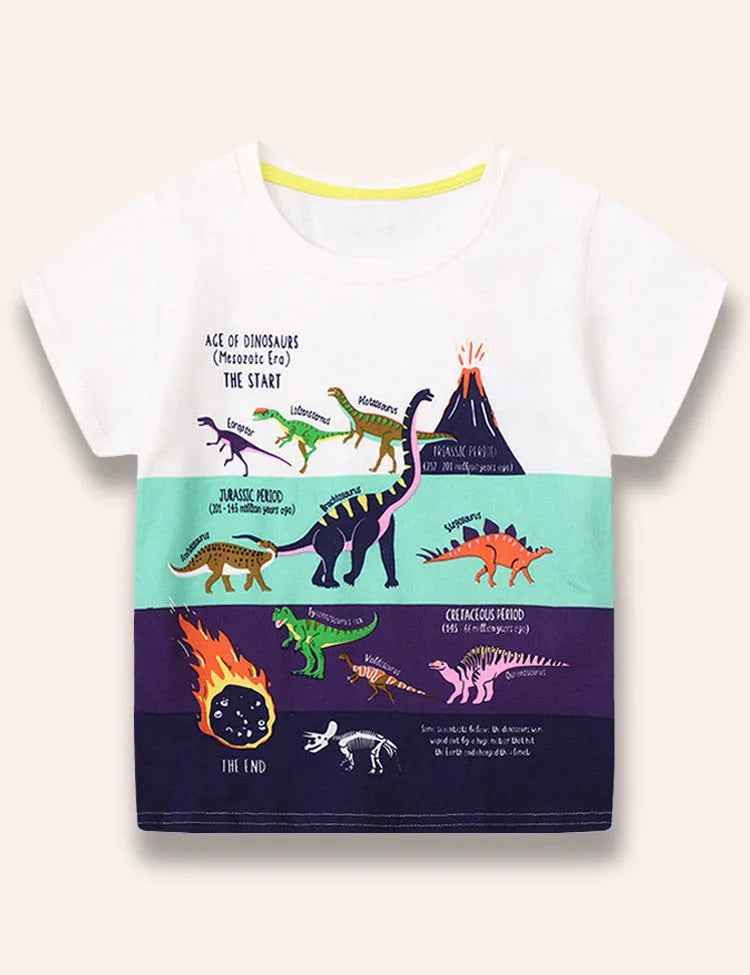 Dinosaurus evolutie bedrukt T-shirt