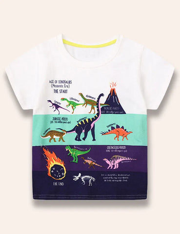 Dinosaurus evolutie bedrukt T-shirt