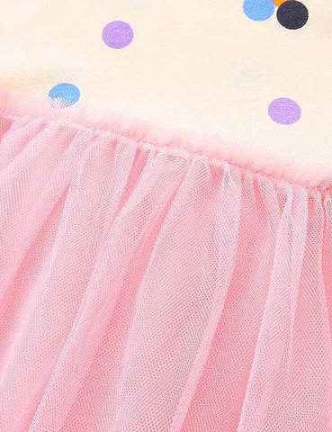 Bedrucktes Tüllkleid mit Polka-Dots