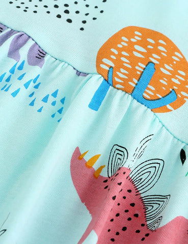Kleid mit Dinosaurier-Alloverdruck