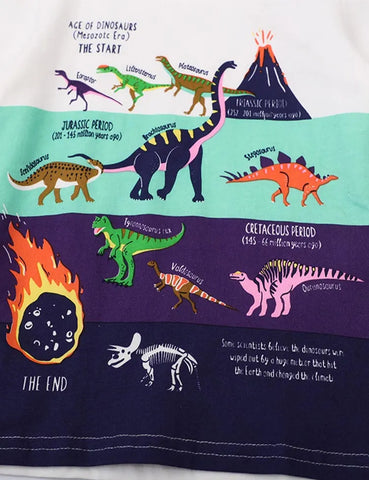 Dinosaurus evolutie bedrukt T-shirt
