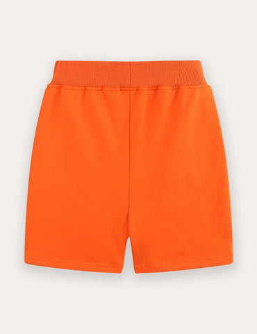 Baumwoll-Shorts mit Tierstickerei