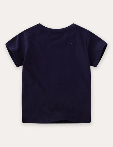 T-shirt a maniche corte con dinosauro luminoso