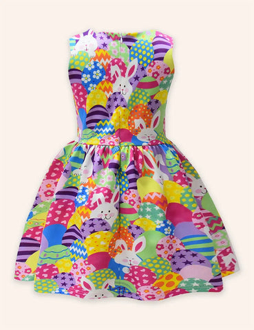 Easter Bow-knot Printed Dress