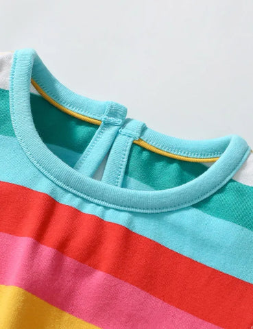 Regenbogen-gestreiftes Ärmelloses Kleid