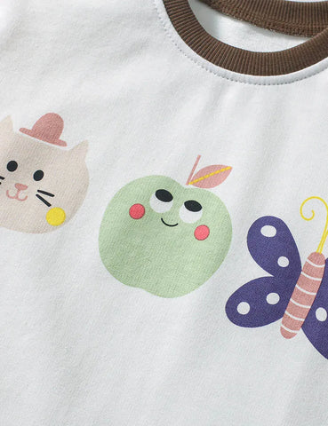 T-Shirt-Set mit Cartoon-Print