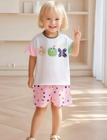 T-Shirt-Set mit Cartoon-Print