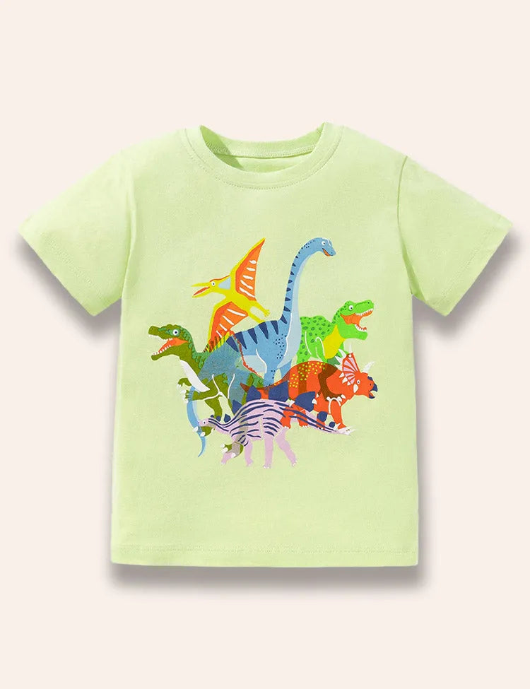 Bedrucktes T-Shirt mit Cartoon-Dinosaurier