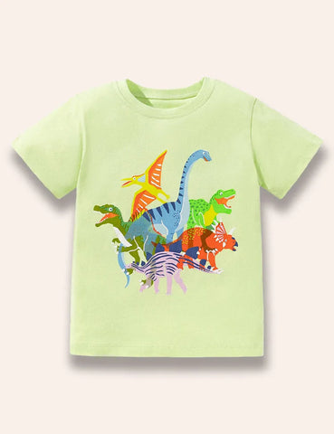 Bedrucktes T-Shirt mit Cartoon-Dinosaurier