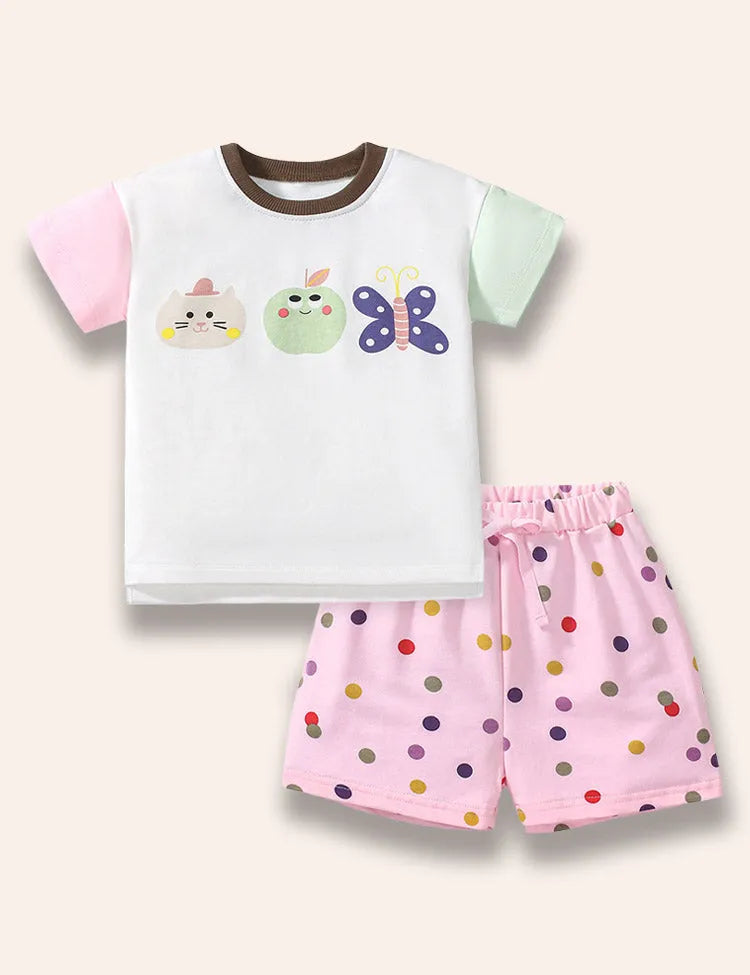 T-Shirt-Set mit Cartoon-Print