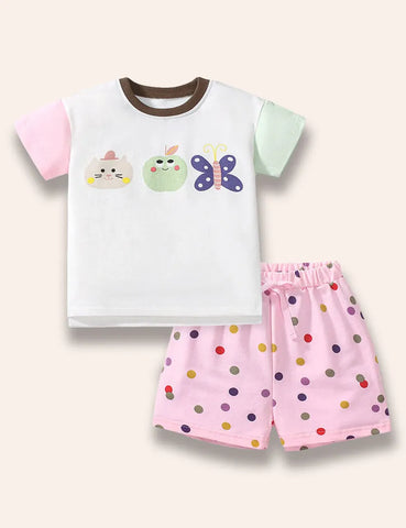 T-Shirt-Set mit Cartoon-Print