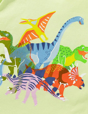 Bedrucktes T-Shirt mit Cartoon-Dinosaurier