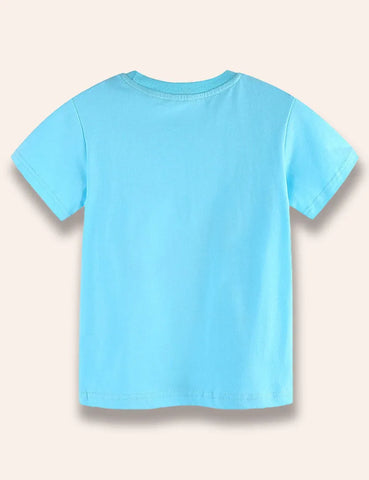 T-Shirt mit Cartoon-Dinosaurier-Print