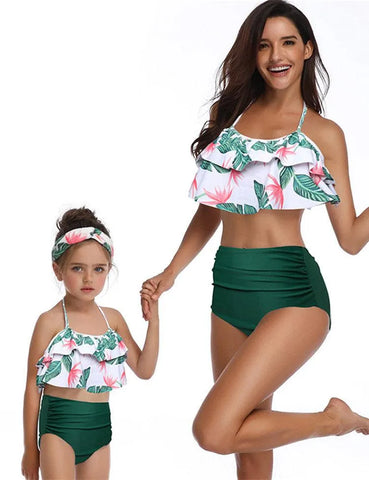 High Waist Ruffled Family Matching Swim Suit - Mini Taylor