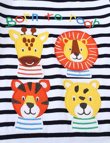 T-Shirt mit Applikation: Wildtier-Motiv