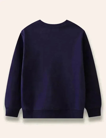 Weihnachtliches Sweatshirt mit Weihnachtsmann‑Bagger‑Applikation