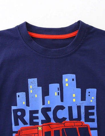Bedrucktes T-Shirt „Rettungsteam“