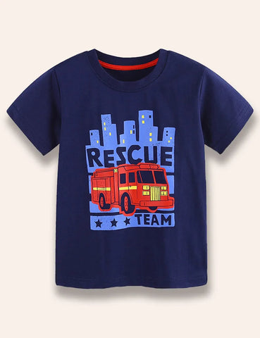 Bedrucktes T-Shirt „Rettungsteam“